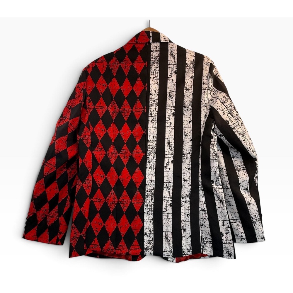Spirit Halloween Twisted Circus Suit M Red Black White Harlequin 3 pieces - Picture 3 of 14